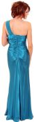 Single Shouldere Pleated Bodice Formal Evening Gown  back